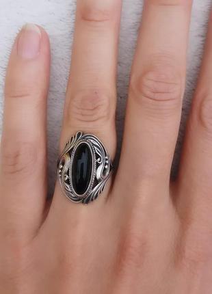 Новий срібний персень із оніксом