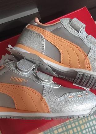 Дитячі кросівки puma, пума для дівчинки, нові puma сріблясті