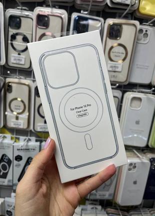Прозорий чохол із підтримкою magsafe для iphone 16 pro, бампер прозорий магсейф для айфон 16 про