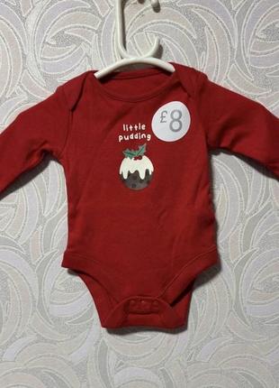 Стильный детский новогодний боди песочник новый год редво фотосессия f&f