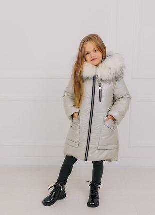 Зимова подовжена куртка для дівчинки 6