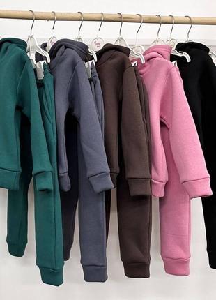 Теплий костюм дитячий фліс трьохнитка худі штани для дівчинки для хлопчика