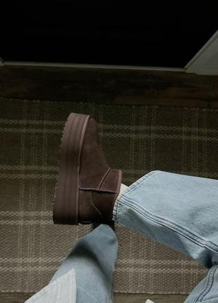 Угги угги угги ugg classic ultra mini platform chocolate brown