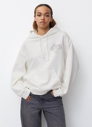 Теплая худи толстовка оверсайз pull & bear