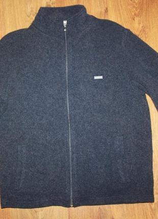 Мужская теплая спортивная кофта на молнии шерсть wool+ kickers m