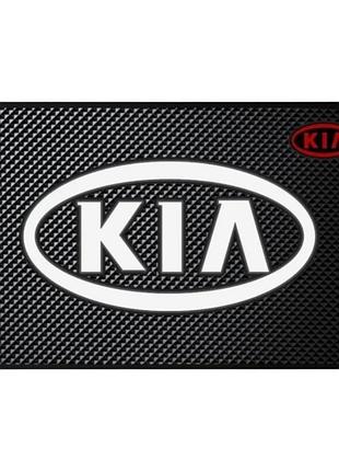 Коврик на панель антискользкий в авто на торпеду kia киа силіконовий липкий з логотипом на панель