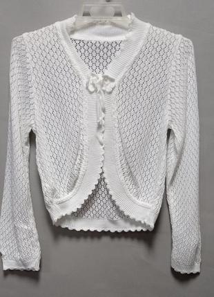 Болеро дитяче біле мілкий ромб