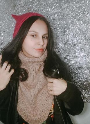 Шапка ангора/ шапка норка манишка шапка зимняя шапка пушистая шапка лахмата5 фото