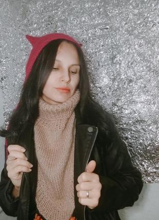 Шапка ангора/ шапка норка манишка шапка зимняя шапка пушистая шапка лахмата