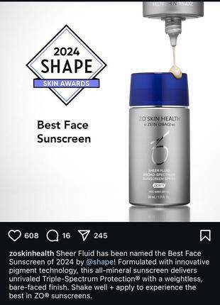 Минеральный солнцезащитный флюид zo skin sunscreen spf 503 фото
