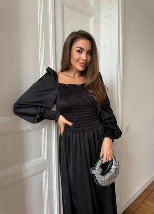 Длинное шелковое платье6 фото