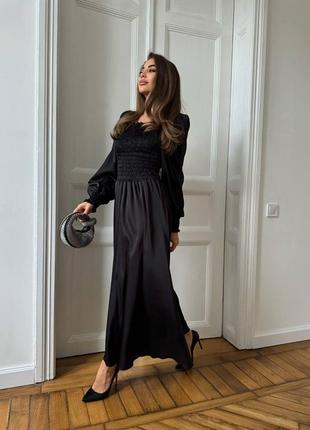 Длинное шелковое платье3 фото