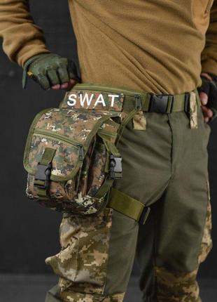 Тактична сумка поясна на ногу swat bundes лг7187
