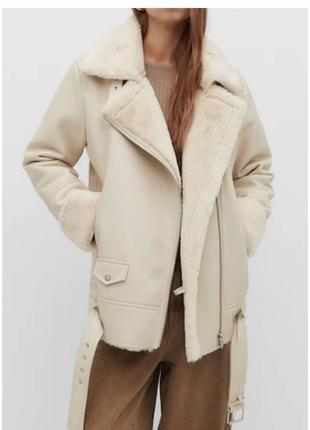 Дубленка авиатор stradivarius