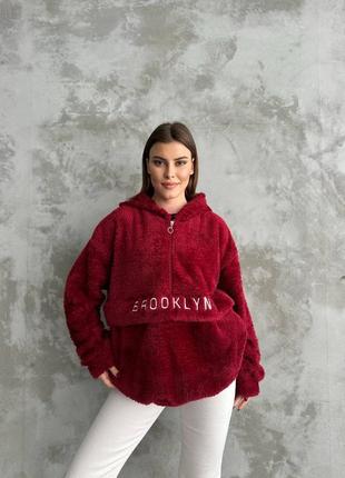 Теплая худи плюшевая очень теплая спортивная кофта