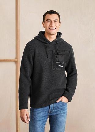 Чоловіча флісова кофта, тепла толстовка чорна livergy xl