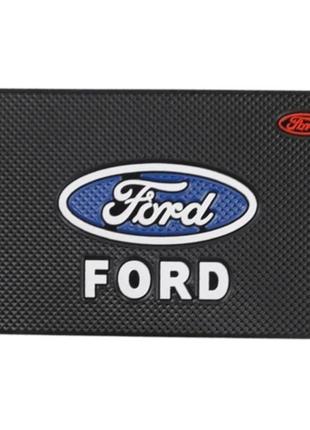 Коврик на панель антискользкий в авто на торпеду ford форд силіконовий липкий з логотипом кіл