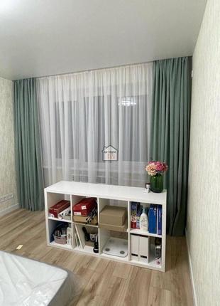 Красивая белая однотонная гардина на окна матовая, тюль шифон вуаль