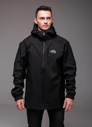 Чоловіча куртка softshell курточка на флісі the north face denali батал tnf фірмова водостійкий