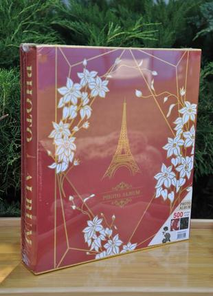 Фотоальбом "эйфелева башня", 500 фото,10×15 см (только плёночный карман для фото)