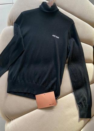 Теплый премиум гольф водолазка в стиле miu miu