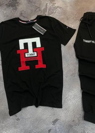 Хит сезона мужской  костюм черный tommy hilfiger футболка штаны