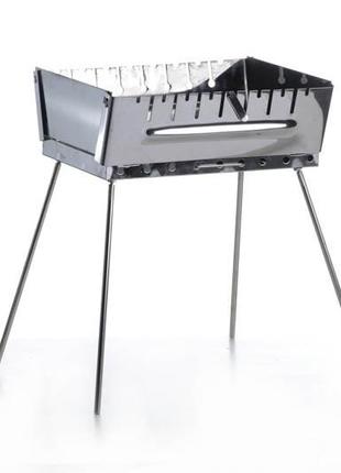 Мангал розкладний сіла - кемпінг кейс із нержавіючої сталі товщина 2 мм на 8 шампурів з чохлом та рукавичками