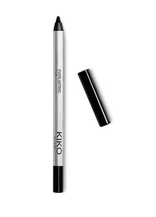 Стойкий угольно-чёрный каял для внутренних контуров глаз kiko milano everlasting kajal