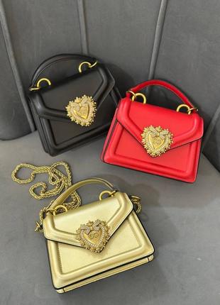 Сумка под dolce gabbana devotion с золотым сердцем с ручкой на цепочке