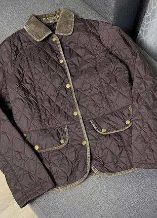 Стьобана куртка на заклепках вельветові вставки barbour оригінал