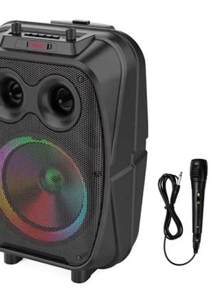 Портативна bluetooth колонка rias zqs-8120 8" rgb валіза з караоке 3000 mah 20w black