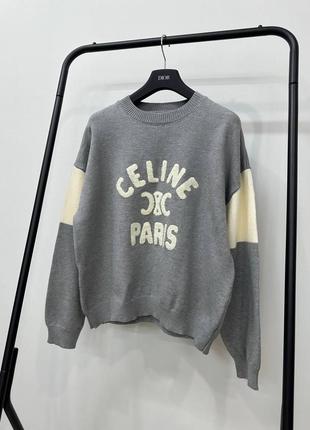 Светр кофта принт celine оверсайз
