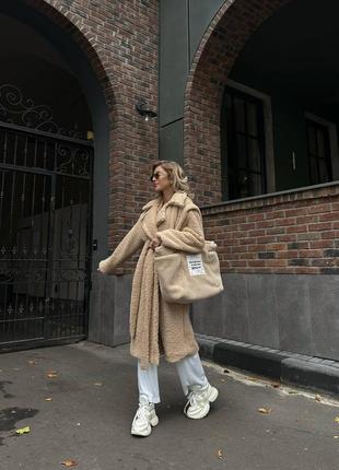 Жіноча тепла еко шуба з поясом 42-46, 48-52