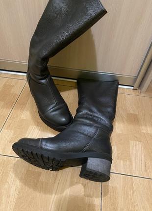 Зимние сапоги кожаные