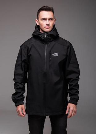 🥼 чоловіча куртка softshell на флісі the north face denali батал