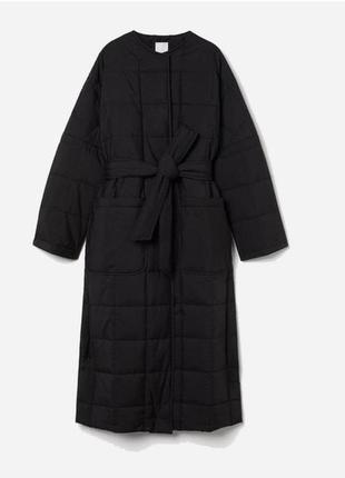 Афігезне стьобане пальто з поясом h&m стьогане zara🖤