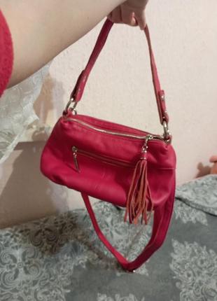 Сумочка красная кожаная de esse 4