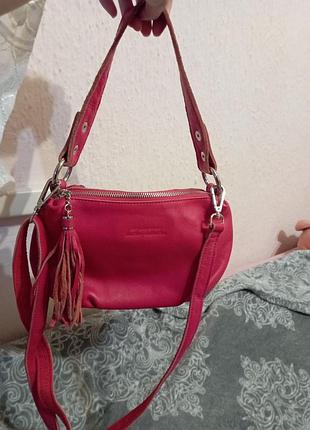 Сумочка красная кожаная de esse 3