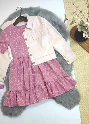 Комплект літня сукня та жакет із екошкіри