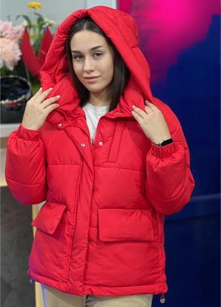 Куртка жіноча поліестер червоний арт.9013 red 46(р) (китай)