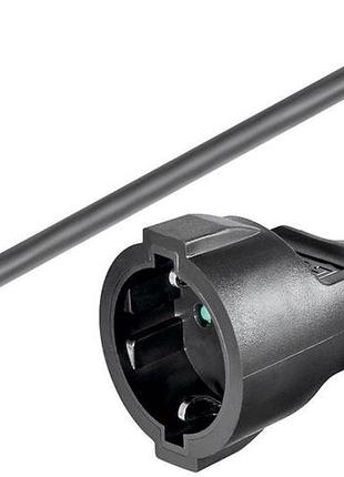 Кабель живлення-подовжувач goobay iec(schuko) m/f  2.0m жила 1.5mm cu чорний (75.09.4700)