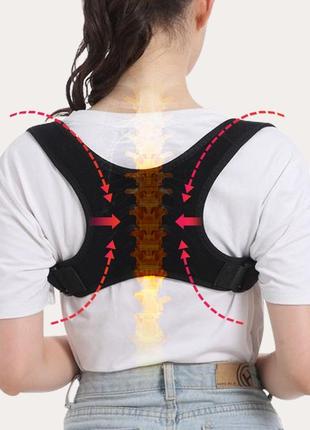 Универсальный корректор осанки черный размер м женский 32-61кг. корсет для спины универсальный