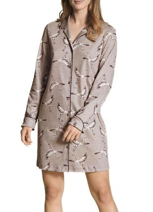 Брендовa котоновая рубашка халат для дома и сна calida швейцария