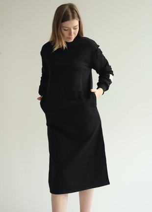Спортивна сукня трьохнитка петля чорний арт.680-1 black s(р) (україна)