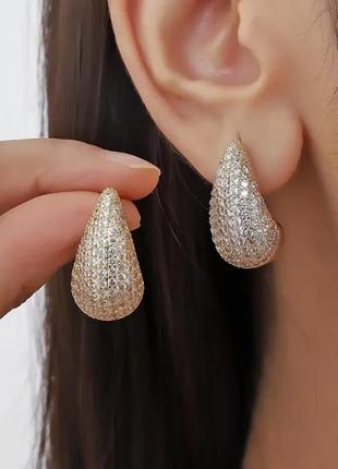Сережки бижутерия "капли"