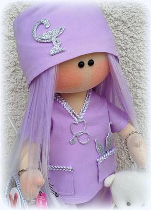 Интерьерная текстильная кукла медик, врач, доктор, подарочная, игрушка, ручная работа,...