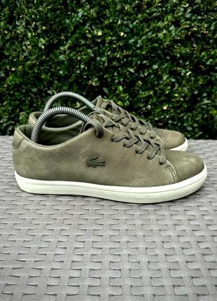 Lacoste кроссовки кеды 38 размер кожаные хаки оригинал