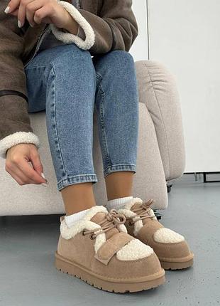 7129 черевики замшеві, кросівки зимові, уггі короткі на хутрі останній розмір