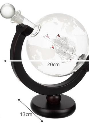 Подарочный набор на подставке графин - глобус - набор для виски malatec 22553 польша