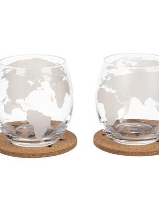 Подарочный набор на подставке графин - глобус - набор для виски malatec 22553 польша